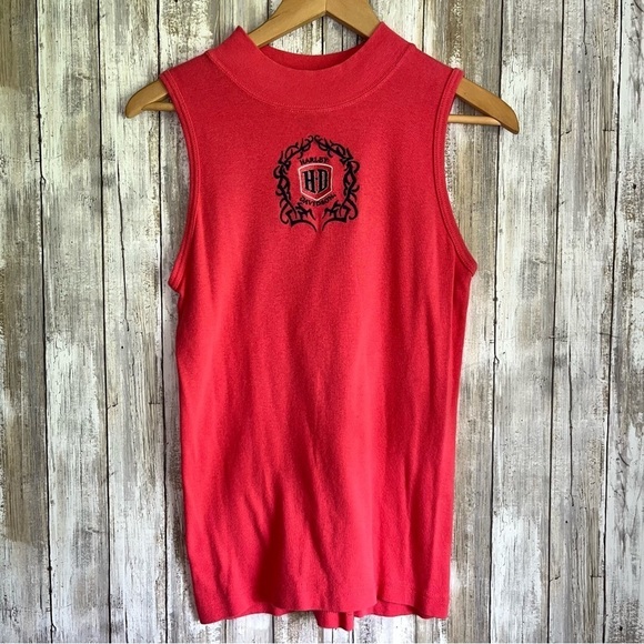 Harley-Davidson Tops - Harley Davidson Pink Embroidered High Neck Tank